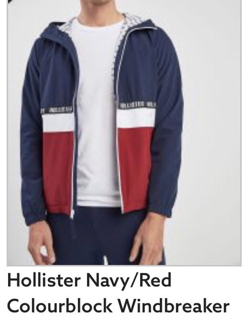 hollister red and black windbreaker